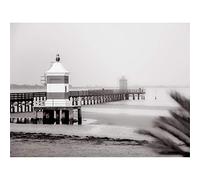 Lignano Lighthouse Italy BW Canvas Wall Art Print