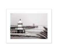 Lignano Lighthouse Italy BW Canvas Wall Art Print