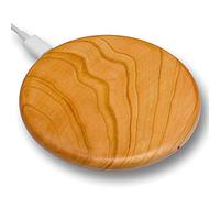 Lignum Technology.com Wooden Fast Wireless Smart Phone Charger | Real Wood Qi Charging Pad - compatible with iPhone 13/12/11/X/8, Samsung Galaxy S21/Z/Note/S20, AirPods, Sonos Roam & more (Cherry)