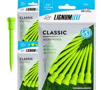 LIGNUM Tee - Classic Golf Tees - Sports Golf Tees - Anti Spin Head, Bio-Based Micro Wood, 50x Durable (Pack of 3, Classic Green - 2.75" (72mm) - 12 pcs/Bag) - 3 Bags