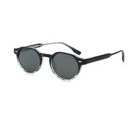 LIGOES Fashion Sunglasses UV400 Round Sunglasses for Men Women CP Frame Unisex Summer Shades, Black Pattern Frame