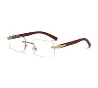 LIGOES Frameless Sunglasses Men Women Square Sunglasses Metal Rimless Fashion Glasses UV400 Glasses, Gold With Clear