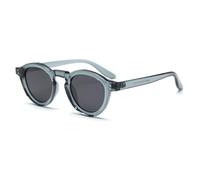 LIGOES Polarised Sunglasses Women Men Round Sunglasses TR90 Frame Retro Eyewear UV400, Blue With Grey, Medium