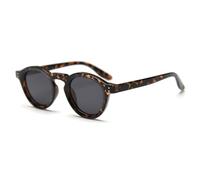 LIGOES Polarised Sunglasses Women Men Round Sunglasses TR90 Frame Retro Eyewear UV400, Leopard With Black, Medium