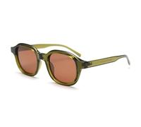 LIGOES Retro Art Sunglasses Square Polarised Sunglasses Selfies UV400 Lens Ins Glasses, Green With Brown
