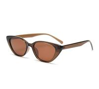 LIGOES Small Cat Eye Sunglasses TR90 Polarised Sunglasses UV400 Lens Sun Protection Glasses, brown