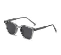 LIGOES TR90 Frame Sunglasses with Acetate Legs Square Polarised Sunglasses Selfies Party Beach Eyewear, Grey With Black