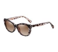 LIGOES TR90 Magnetic Clip on Sunglasses Polarised Cat Eye Sunglasses Multifunctional Fashion Glasses, Leopard With Brown