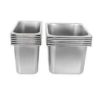 LIGOU 6 Pack 1/9 Gastronorm Pan Stainless Steel | Commercial-Grade Baking Sheets, Oven & Dishwasher Safe Multi-Use Food Containers for BBQ, Catering, Baking (Mirror Finish, GN Standard) (100mm)