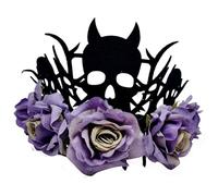 LIGSLN Adjustable Witch Devil Crowns Headpiece For Halloween Parties Soft Fabric Roses Costume Decoration Rose Flower Death Crowns