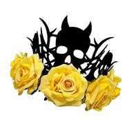 LIGSLN Adjustable Witch Devil Crowns Headpiece For Halloween Parties Soft Fabric Roses Costume Decoration Rose Flower Death Crowns