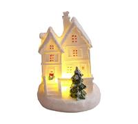 LIGSLN Christmas Villages House Miniature Gingerbreads House Figurine Collectible Buildings With LED Light Ornament Decoration