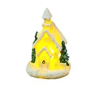 LIGSLN Christmas Villages House Miniature Gingerbreads House Figurine Collectible Buildings With LED Light Ornament Decoration