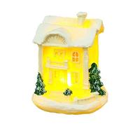 LIGSLN Christmas Villages House Miniature Gingerbreads House Figurine Collectible Buildings With LED Light Ornament Decoration