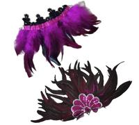 LIGSLN Contemporary Feathered Hairpiece And Wrist Decors Ideal For Cosplay Dance Event Role Playing Accessories Reusable Blue Feather Theme Party Accessories