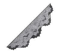 LIGSLN Horror Black Lace Mantle Cloth Scarf With Spiderweb And Bat For Hallows Party 78.4x19.7inch Cover