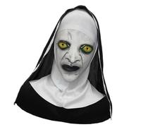 LIGSLN Latex Nun With Terror Themed Face Detail Ideal For Halloween Festivals Themed Gatherings And Cosplay Enthusiasts Halloween Cosplay Nun Face Prosthesis
