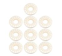 LIGSLN Natural Wood Round Display Stands 10-Pack Floral-Engraved Bases For Crystal Globes & Home Decor