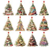 LIGSLN Wooden Christmas Decorations For Kids & Pets Hand-Carved Tree Ornaments Festive Home Accents Wooden Holiday Decoration