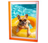 Ligtmor acrylic photo frame, suitable for 21 x 30 cm, A4 size,11 x 16 cm, 4 x 6 inches, Desktop or wall-mounted,Decorative Tabletop Frame, Desktop Photo Frame for Home Office (Orange)
