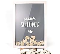 Ligtmor Blessing Picture Frames Wooden Elephant & Shower Guestbook Memory & Baby Shower Decorations Christening Birthday Gift Ideas Guestbook (30x42cm)