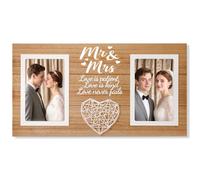 Ligtmor - Personalized Wedding Gifts for Couples,Bridal Shower Gift for Bride,Mr & Mrs Photo Frame Holds 2pcs 4x6 Pictures,Unique Wedding Gifts for Newlyweds
