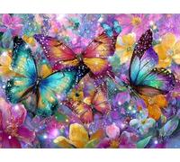 Liguolnn Square Diamond Painting Kits for Adults & Kids, Full Drill Beautiful Butterfly 5D Diamond Art, Perfect for Stress Relief Hobby, DIY Beginners Home Wall Decor Perfect Idea, 80x100cm A-757