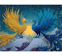 Liguolnn Square Diamond Painting Kits for Adults & Kids, Full Drill Beautiful Phoenix 5D Diamond Art, Perfect for Stress Relief Hobby, DIY Beginners Home Wall Decor Perfect Gifts Idea 40x50cm A756