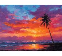 Liguolnn Square Diamond Painting Kits for Adults & Kids, Full Drill Beautiful Sunset 5D Diamond Art, Perfect for Stress Relief Hobby, DIY Beginners Home Wall Decor Perfect Gifts Idea, 20x30cm A764