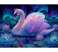 Liguolnn Square Diamond Painting Kits for Adults & Kids, Full Drill Beautiful Swan 5D Diamond Art, Perfect for Stress Relief Hobby, DIY Beginners Home Wall Decor Perfect Gifts Idea, 80x100cm A-765