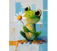 Liguolnn Square Diamond Painting Kits for Adults & Kids, Full Drill Cute Frog 5D Diamond Art, Perfect for Stress Relief Hobby, DIY Beginners Home Wall Decor Perfect Gifts Idea, 20x30cm A-599