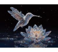 Liguolnn Square Diamond Painting Kits for Adults & Kids, Full Drill Cute Hummingbird 5D Diamond Art, Perfect for Stress Relief Hobby, DIY Beginners Home Wall Decor Perfect Gifts Idea, 20x30cm A575