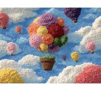 Liguolnn Square Diamond Painting Kits for Adults & Kids, Full Drill Flower Hot Air Balloon 5D Diamond Art, Perfect for Stress Relief Hobby, DIY Beginners Home Wall Decor Perfect Idea, 20x30cm A462