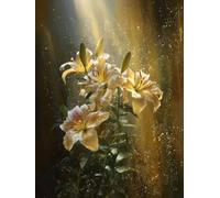 Liguolnn Square Diamond Painting Kits for Adults & Kids, Full Drill Flower Lily 5D Diamond Art, Perfect for Stress Relief Hobby, DIY Beginners Home Wall Decor Perfect Gifts Idea, 50x70cm A-403