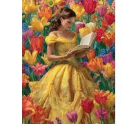 Liguolnn Square Diamond Painting Kits for Adults & Kids, Full Drill Flower Woman 5D Diamond Art, Perfect for Stress Relief Hobby, DIY Beginners Home Wall Decor Perfect Gifts Idea, 20x30cm A-456