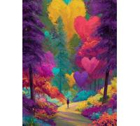 Liguolnn Square Diamond Painting Kits for Adults & Kids, Full Drill Forest Love 5D Diamond Art, Perfect for Stress Relief Hobby, DIY Beginners Home Wall Decor Perfect Gifts Idea, 40x50cm A-986