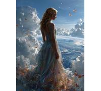 Liguolnn Square Diamond Painting Kits for Adults & Kids, Full Drill Girl Butterfly 5D Diamond Art, Perfect for Stress Relief Hobby, DIY Beginners Home Wall Decor Perfect Gifts Idea, 40x50cm A-849