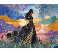 Liguolnn Square Diamond Painting Kits for Adults & Kids, Full Drill Girl Moon 5D Diamond Art, Perfect for Stress Relief Hobby, DIY Beginners Home Wall Decor Perfect Gifts Idea, 40x50cm A-863