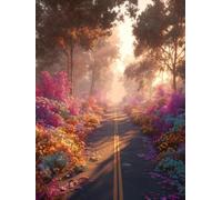 Liguolnn Square Diamond Painting Kits for Adults & Kids, Full Drill Highway Landscape 5D Diamond Art, Perfect for Stress Relief Hobby, DIY Beginners Home Wall Decor Perfect Idea, 80x100cm A-262