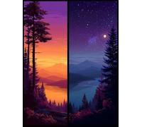 Liguolnn Square Diamond Painting Kits for Adults & Kids, Full Drill Landscape Dual Color 5D Diamond Art, Perfect for Stress Relief Hobby, DIY Beginners Home Wall Decor Perfect Idea, 20x30cm A-552