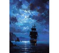Liguolnn Square Diamond Painting Kits for Adults & Kids, Full Drill Ship Sky 5D Diamond Art, Perfect for Stress Relief Hobby, DIY Beginners Home Wall Decor Perfect Gifts Idea, 60x80cm A-149