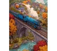 Liguolnn Square Diamond Painting Kits for Adults & Kids, Full Drill Train Bridge 5D Diamond Art, Perfect for Stress Relief Hobby, DIY Beginners Home Wall Decor Perfect Gifts Idea, 20x30cm A-510
