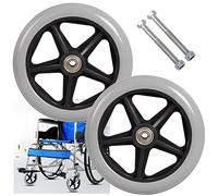 LIGUOYI 2 Pcs Wheelchair Front Wheel, Wheel Replacement, 6" 7" 8" Solid Tyre, With Bearing And Mounting Screw-rod, Anti-Slip Rubber Wheel For Wheelchairs, Rollators, Walkers, Replacement Casters