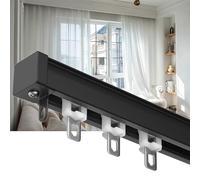 LIGUOYI Curtain Rail Wall Mount Or Ceiling, Curtain Tracks Aluminum 2ft To 19.7ft Single-rods Track With Silent Curtain Track Roller Hooks, For Room Dividers, Shades