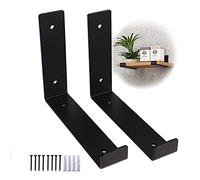LIGUOYI Shelf Brackets Retro Modern Style, 2 Pcs Heavy Duty Shelf Brackets Industrial, For DIY Wall-Mounted Floating Brackets, Shelving Supports For Kitchen/bathroom/garden/garage