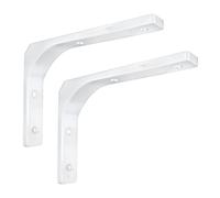 LIGUOYI Thicken Floating Shelf Brackets, Heavy Duty Metal Shelf Bracket With Anti-rust, 2 Pcs, With Install Hardware, For Garden/balcony/kitchen/bathroom Wall Shelves Support, Black, White