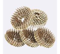 LiGuVCY 3600 Count Coil Roofing Nails 15-Degree Round Head Smooth Electrogalvanized Coil Roofing Nails 3/4 Inch, 0.12 Inch Ring Shank, Wire Weld Collated Roofing Nails Cap Warp 8.8-9mm