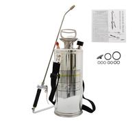 LiGuVCY Heavy Duty Stainless Steel Sprayer, 2 Gallon Pump Sprayer, 8L Stainless Hand Pump Sprayer for Lawn, Garden Watering, Floor Cleaning (20 Wand & 3FT, Silver)