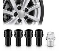 Ligynotu Locking Wheel Nuts Set 4Pcs, Anti-Theft Wheel Bolts for Audi | M14x1.5 Black Steel Security Lug Nuts with Remover Key, Replacement for Audi A4 A6 VW Golf Passat Jetta Bora, 8D0601139F