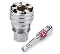 Ligynotu Universal Socket Wrench Fits 3/8" Power Drill & Ratchet Wrenches | Adjustable Magic Socket for 10-19mm Hex Head Nuts and Bolts for Stripped Rounded Rusted Fasteners, Chrome Vanadium Steel
